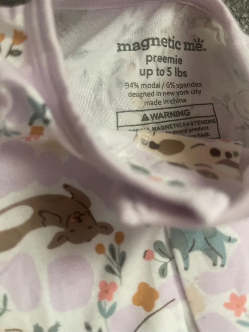 Magnetic Me Lavender Footed Animal & Floral Print